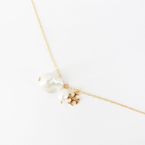 Tory Burch Kira Pearl Necklace Gold/ Ivory OS - Picture 2 of 12